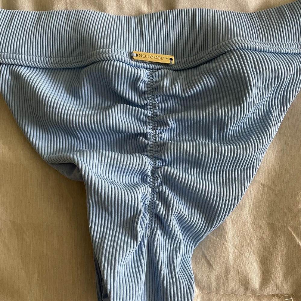 Hello Molly Light Blue Ribbed Bikini Set - Picture 3 of 4